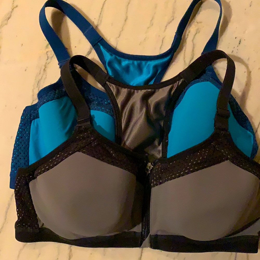Zip front sports bras